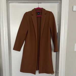 Zara Brown Trench Coat Classic Tailored Wool-Blend